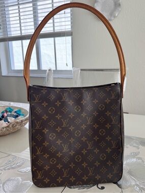LOUIS VUITTON Looping GM Shoulder Bag Monogram Canvas Brown